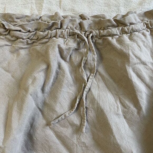 H&M Linen-Viscose Asymmetric Knit Midi Skirt Womens 4 S Pull-On Beach Beige - Picture 3 of 9